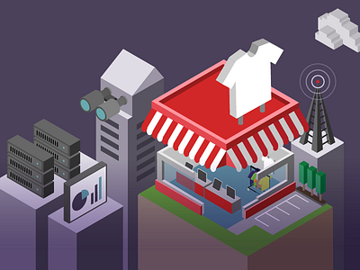 Isometric, Retail Store Illustration