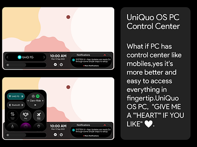 Control center - UniQuo OS PC os ui