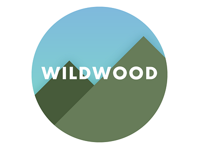Wildwood - process blue branding circle futura green logo mountains round typography