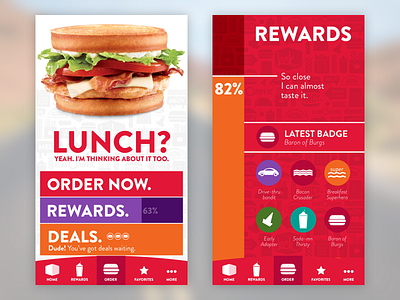 Burger Time burgers ios jack in the box online ordering rewards ui ux