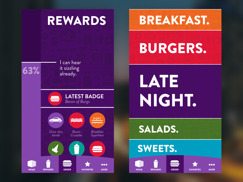 Burger Nights online ordering jack in the box ios ux ui burgers