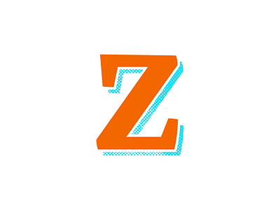 Typehue - Z blue halftone orange typehue typography z