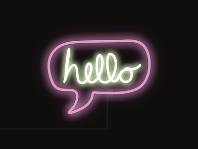 Hello illustration ipad lettering neon