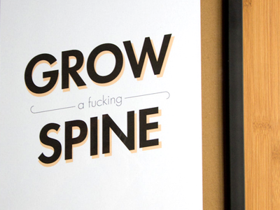 Grow a Fucking Spine etsy fucking futura print typography