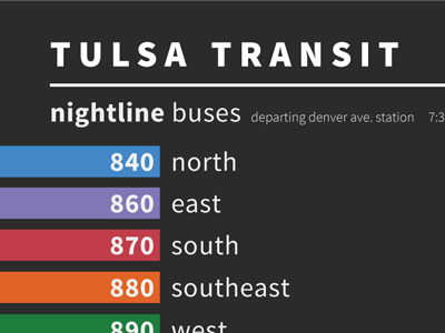 Transit Type bus buses color map transit