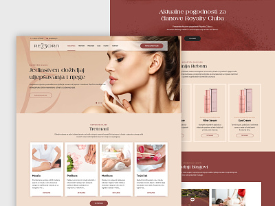 Reborn products beauty beauty products branding design graphic design logo makeup manicure massage pedicure skincare ui ux web design web development website