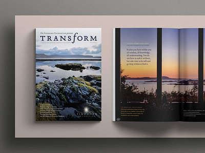 Transform Magazine branding editorial design emigre magazine cover magazine design nature photography spirituality typography