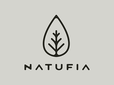 Natufia Logo branding droplet growth identity illustration leaf logo nature rounded corners typography water drop