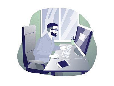 Yoush - At work angelika mata at work design illustration illustrator vector visux work office