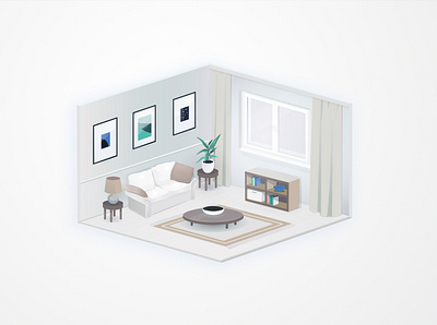 Livingroom angelika mata at home illustration interior isometric isometry livingroom vector visux