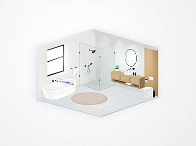 bathroom angelika mata at home bathroom design illustration interior isometric isometry vector visux