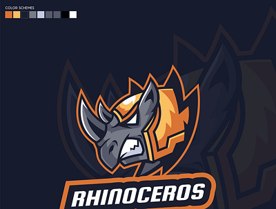Logofolio #1 - Rhinoceros 3d branding design graphic design icon illustration logo mascot logo