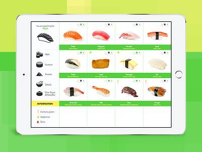 Day 031 - Sushi Menu diner ipad menu restaurant sushi ui ux