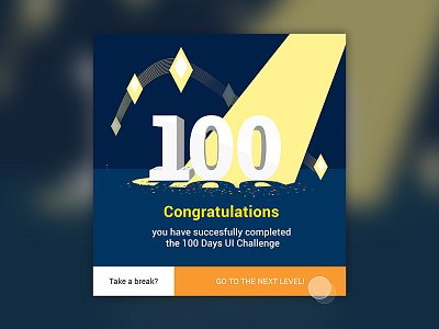 Day 100 - Congratulations Card card congratulations daily day interface last level ui web