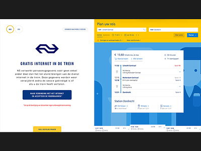 NS Wifi login page design nederland ns ov public transfer train website