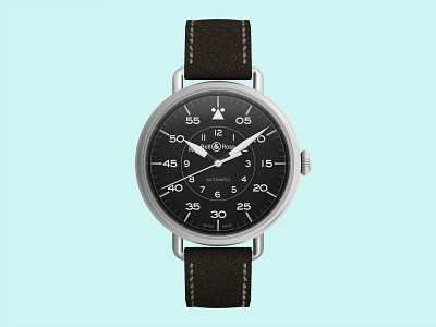 Bell & Ross WWI-92 Chronograph automatic chronograph gradient illustration retro timepiece vector