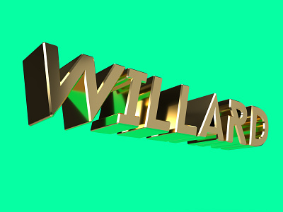 2022 3d design gold illustration logo type typography vector willard