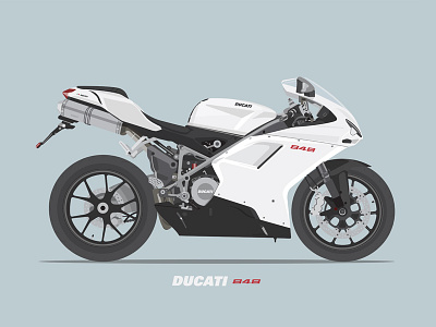 Ducati 848 848 ducati flat illustration italian italy motorbike motorcycle supersports vector