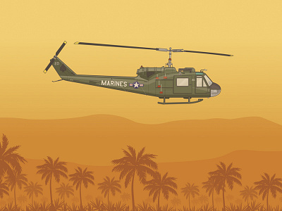Huey Chopper chopper flat helicopter huey jungle marines vietnam war