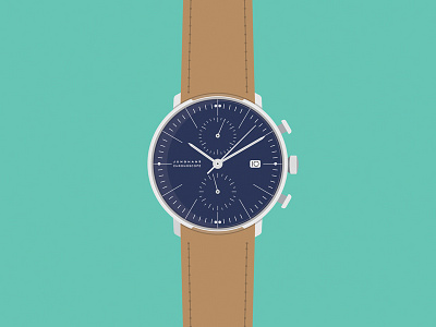 Chronoscope chronograph chronoscope flat illustration junghans max bill timepiece vector watch wrist watch