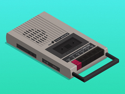 Califone cassette recorder califone cassette isometric retro tape tape player vector vintage