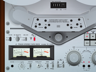 Akai Professional GX-6350 reel to reel recoder akai illustrator illustration close up detail gradient recorder reel to reel retro tape tape deck vector vintage