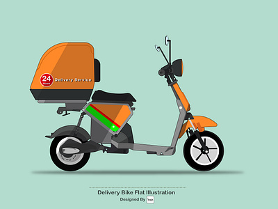 Delivery Bike Flat Illustration