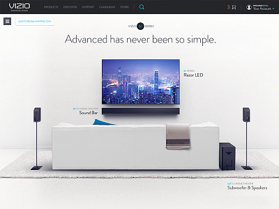 Vizio Site Redesign (pitch) creative direction ui ux visual design web design