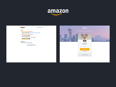 Amazon Sign In Redesign #2 art direction concept creative direction design redesign ui ux web design