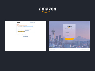 Amazon Sign In Redesign #3 art direction concept creative direction design redesign ui ux web design