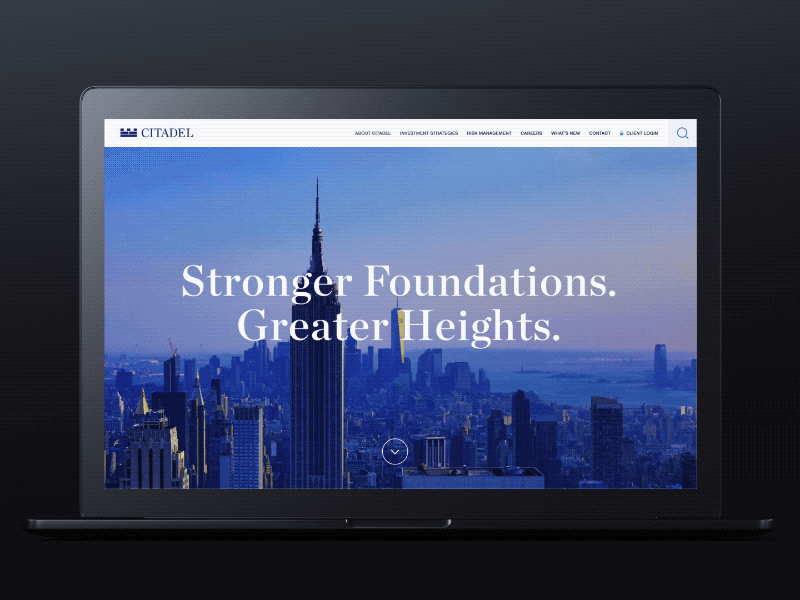 Citadel Redesigned Homepage art direction creative direction creative strategy design responsive site ui ux