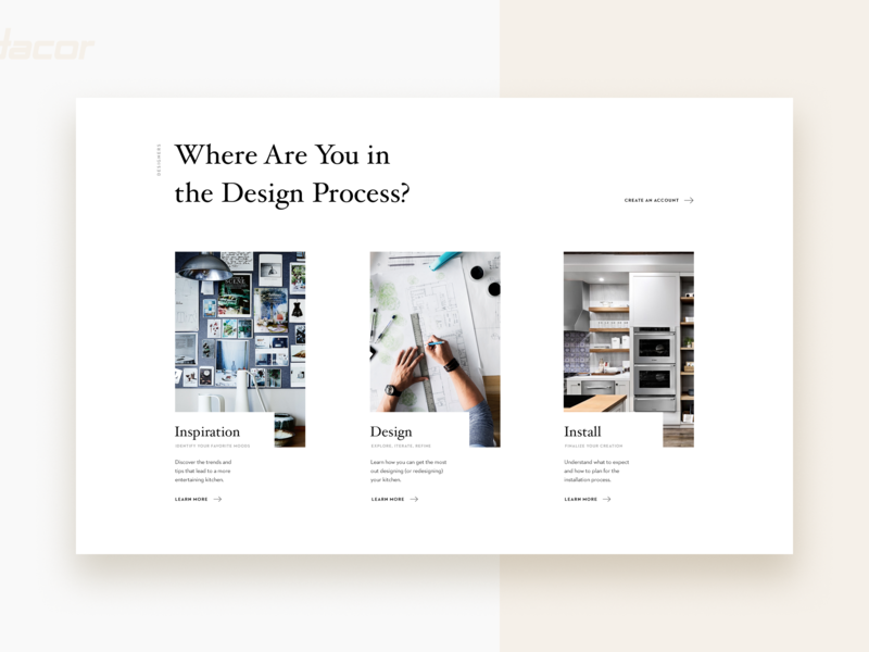 Dacor Redesign Design Process Section By Brad Burke For