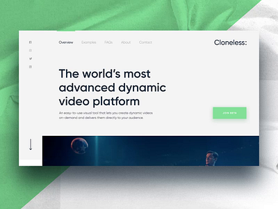 Cloneless Homepage (unused direction) art direction creative agency creative direction creative strategy design design direction design studio interactive los angeles ui ux visual design web design