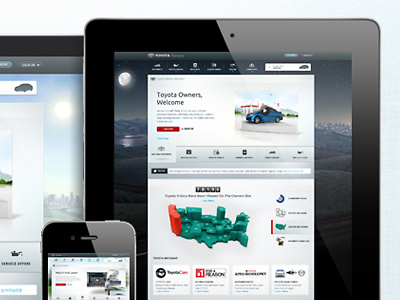 Toyota Owners art direction design mobile tablet ui web design