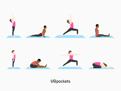 Yoga Poses app design illustration illustration design ui yoga
