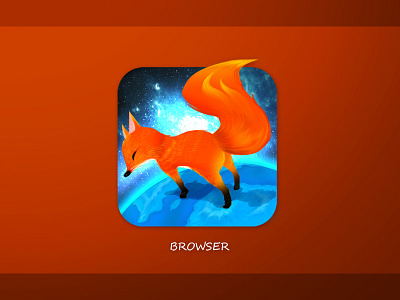 Browser design browser earth fox orange sky star