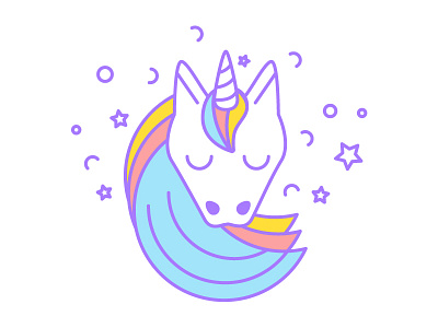 Unicorn icon animal cute fairytale horse icon magic minimalist rainbow simple sleep stars unicorn
