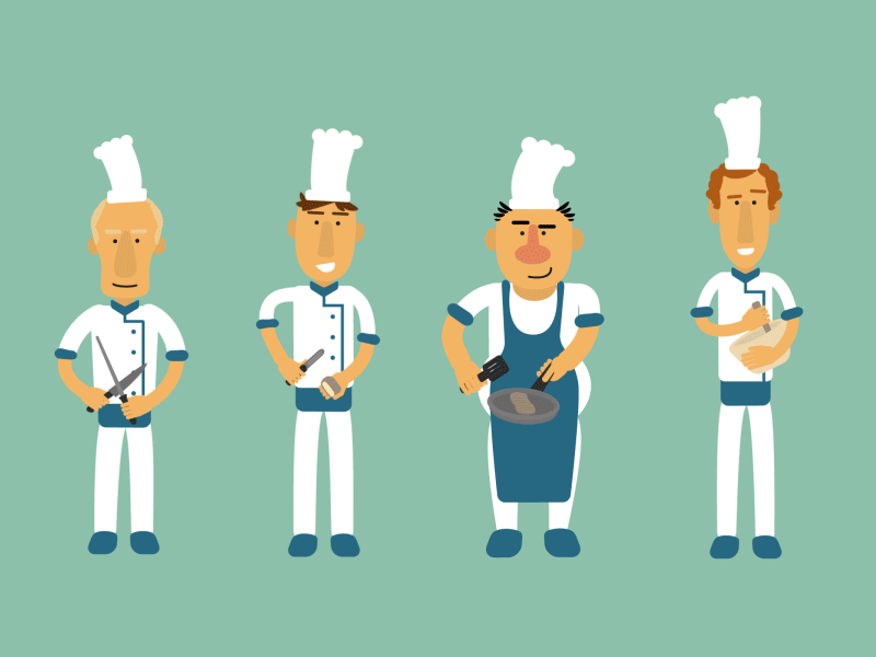 Chefs Cooking 2d ae animation characters chefs cooking gif motion