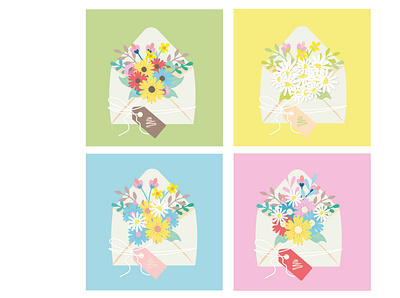 Postkarte Flowers design illustration typography vector