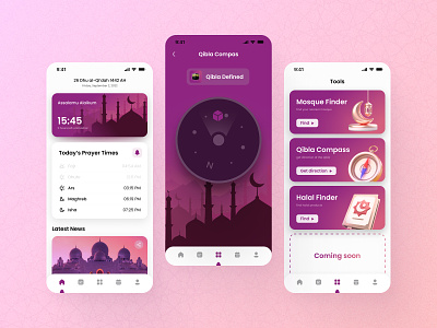 Muslim App calendar cards compass halal hijab islam mosque muslim app news pray qibla quaran ramadan