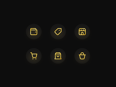 Gold Shopping Icons