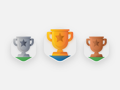 Icon cups 1st 2nd 3rd art champions colors cup cups first flat icon illustration stars vector winners