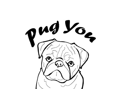 Pug you cartoon illustration illustrator logo