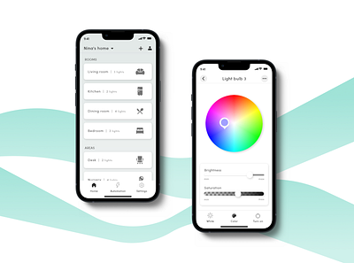 Smart light mobile app clean design homepage minimalistic mobile app ui