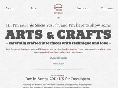 Blog home blog layout ornaments serif slab typography ui