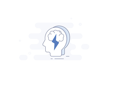 Idea Generator Icon blue brain brainstorm generate icon idea illustration lightning people smart stylization user icon user profile