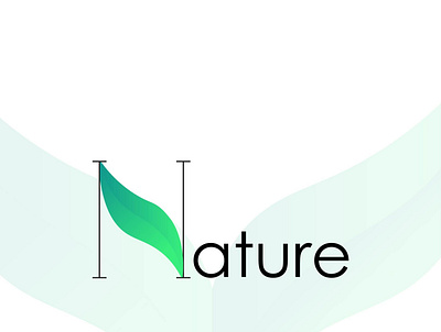 Letter N + Leaf minimal logo design design logo typography