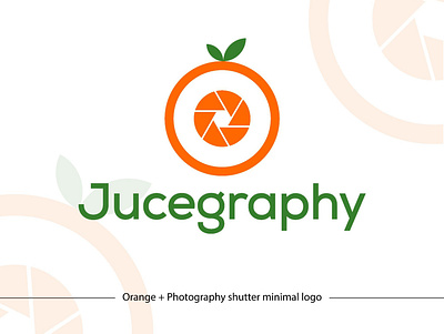 Orange + Photography shutter Minimal Logo design design logo typography