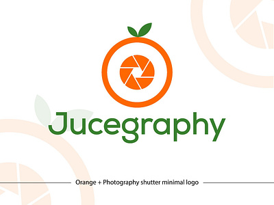 Orange + Photography shutter Minimal Logo design