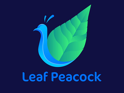 Leaf + Peacock Minimal Logo Design